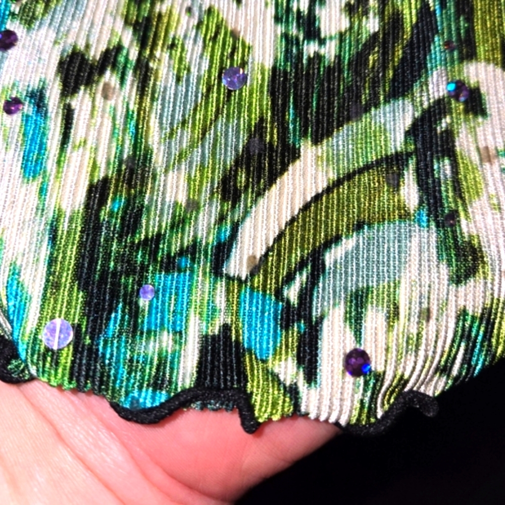***Essential Green and Turquoise Blouse Woman (3X) - Picture 7 of 8